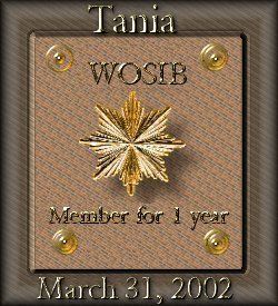 WOSIB One Year Membership Plaque